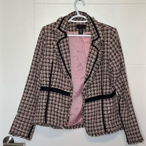True Meaning Pink and Black Tweed Blazer